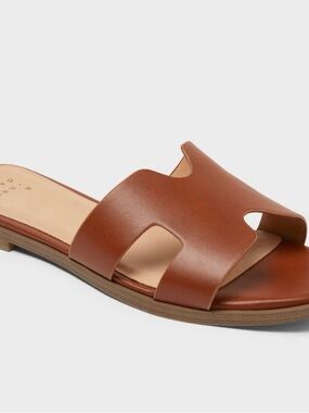 a new day Tan Brown Cutout Slide Sandals